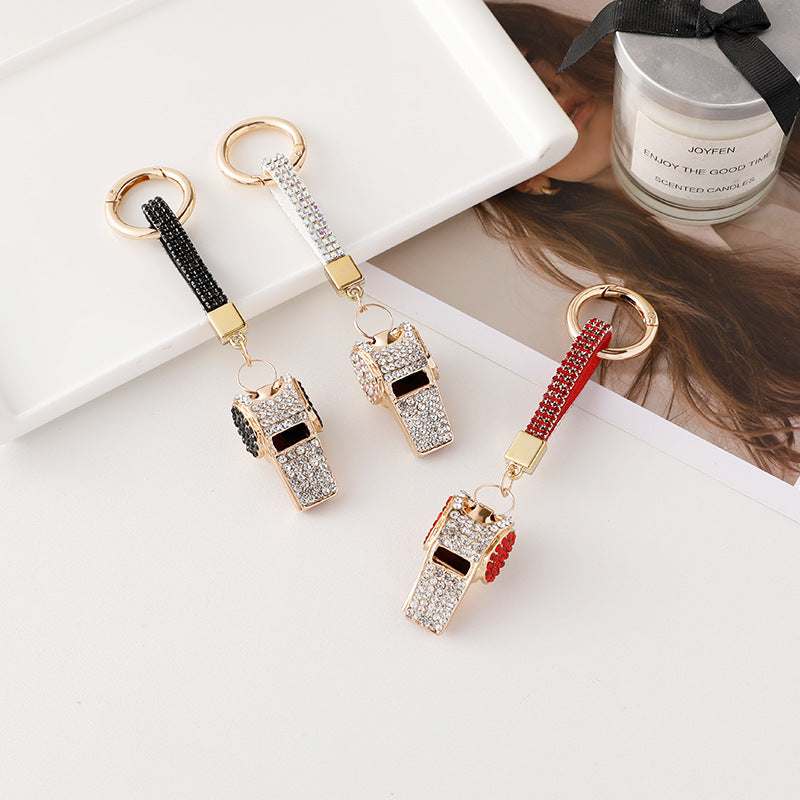 Wholesale Zinc Alloy Diamond Whistle Keychain